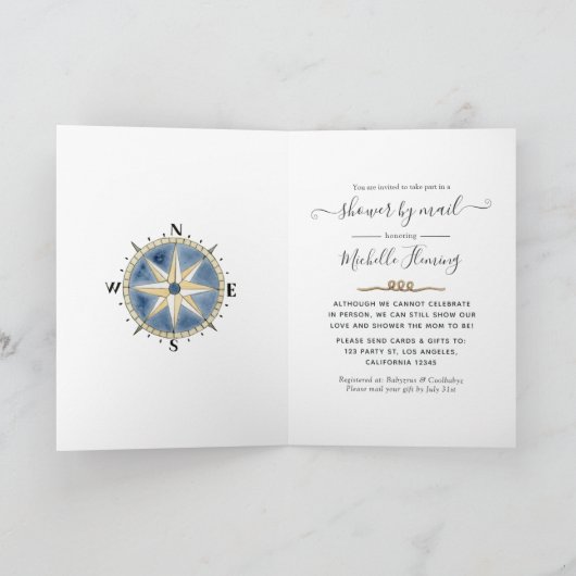メール航海のによる赤ちゃんシャワー 招待状 (内部)