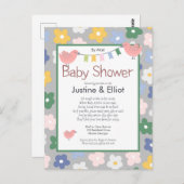 メール花鳥女の子ベビーシャワー ポストカード (正面/裏面)
