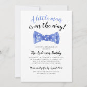 メール長距離のボウタイ赤ちゃんシャワー 招待状 (正面)