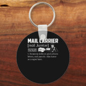 メール・キャリアが受信人宛ての手紙を配信 キーホルダー (正面)