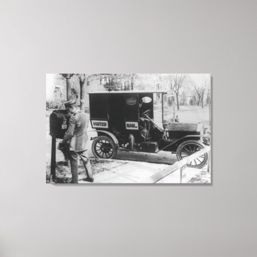 「メール」自動車統一された付きメール運送業者 キャンバスプリント (正面)