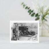 「メール」自動車統一された付きメール運送業者 ポストカード (スタンド正面)