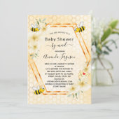 メールmomによるベビーシャワーbee yellowフローラ 招待状 (スタンド正面)