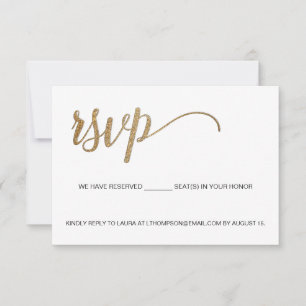 メールRSVPカスタムQRコード予約座席金ゴールド 出欠カード