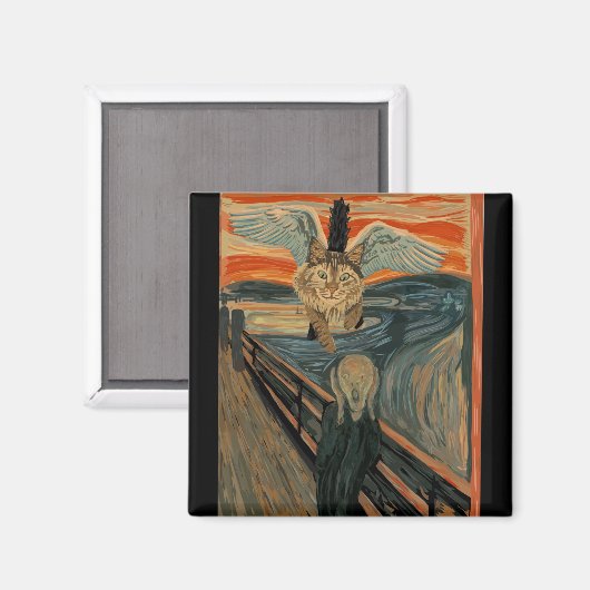 メーンおもしろいクーンキャットザスクリーム マグネット (正面/裏面)