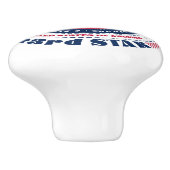 メーンアメリカ州赤白青タイポグラフィ セラミックノブ (側面)