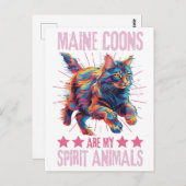 メーンカラフルクーンキャット ポストカード (正面/裏面)