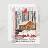 メーンキャビン冬の森からのメリークリスマス シーズンポストカード (正面/裏面)
