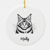 メーンクーンの猫のクリスマス オーナメント (裏面)