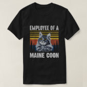 メーンクーンの猫従業員 Tシャツ (デザイン正面)