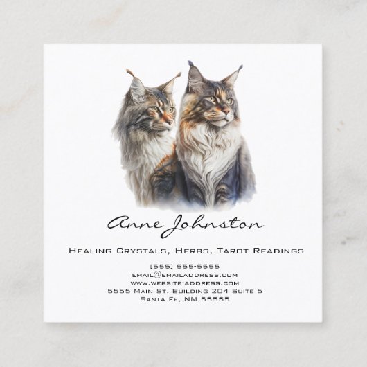 メーンクーンキャッツスクエアビジネスカード スクエア名刺 (裏面)