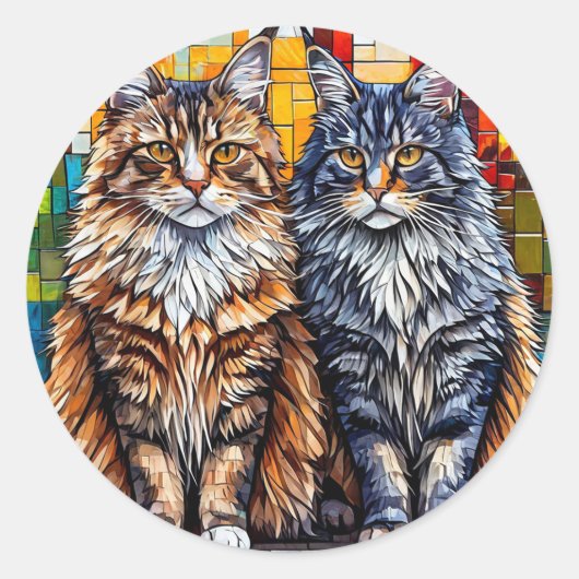 メーンクーンキャッツ ラウンドシール (正面)