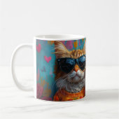 メーンクーンキャットとハートバラバレンタインデー コーヒーマグカップ (左)