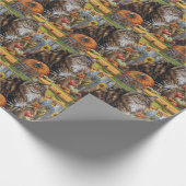 メーンクーンキャットオータムハーベストサンクスギビング ラッピングペーパー (角)
