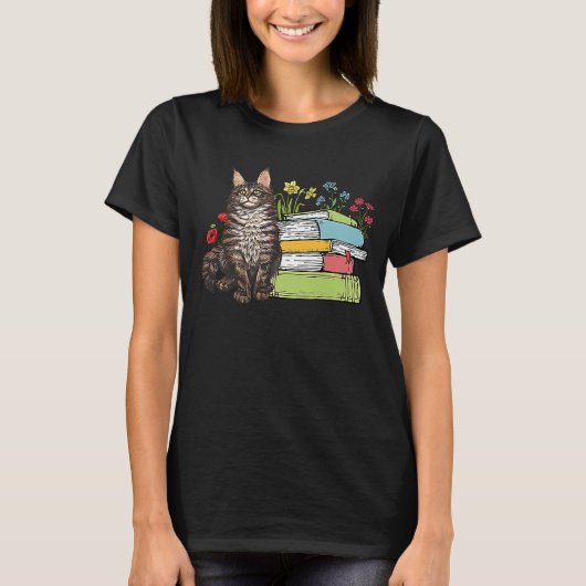 メーンクーンキャットオーナーズブ読ックスの花 Tシャツ (正面)