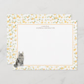 メーンクーンキャットステーショパーソナライズされたナリー ノートカード (正面/裏面)