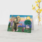 メーンクーンキャットセントフランシス カード (黄色い花)