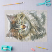 メーンクーンキャットブリードウォーター色のスケッチ 薄葉紙 (クラフト)