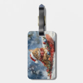 メーンクーンキャット・イン・スレッジ雪のクリスマス ラゲッジタグ (裏面縦)