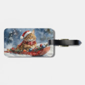 メーンクーンキャット・イン・スレッジ雪のクリスマス ラゲッジタグ (裏面横)