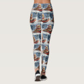 メーンクーンキャット・イン・スレッジ雪のクリスマス レギンス (裏面)