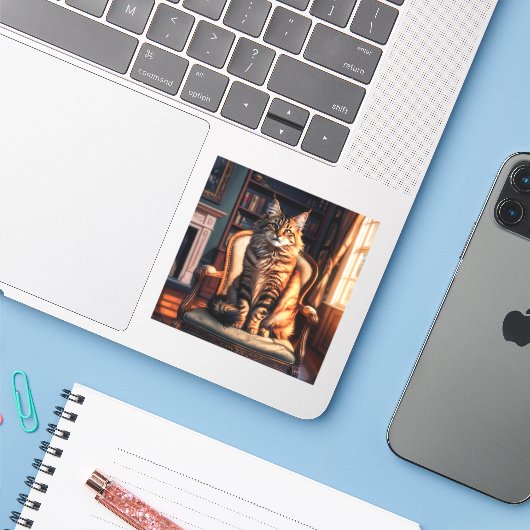 メーンクーンキャット シール (ノートパソコンとiPhone)