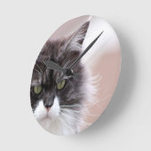 メーンクーンキャット ラウンド壁時計 (傾斜)