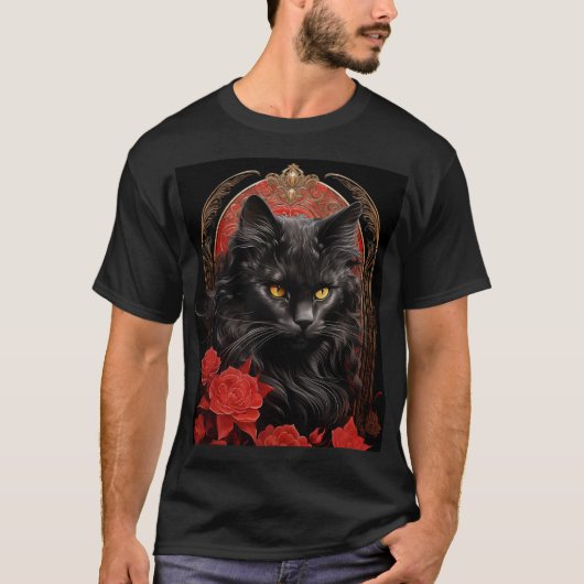 メーンクーンキャット(花あり) Tシャツ (正面)
