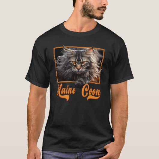 メーンクーンキャット Tシャツ (正面)