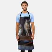 メーンクーンスノースイスレイクリスマスデコール エプロン (着用した状態)