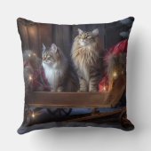 メーンクーンスノースイスレイクリスマスデコール クッション (裏面)