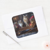 メーンクーンスノースイスレイクリスマスデコール スクエアシール (封筒)