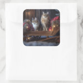 メーンクーンスノースイスレイクリスマスデコール スクエアシール (バッグ)