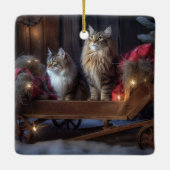 メーンクーンスノースイスレイクリスマスデコール セラミックオーナメント (裏面)