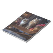 メーンクーンスノースイスレイクリスマスデコール ノートパッド (回転)