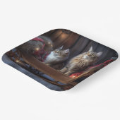 メーンクーンスノースイスレイクリスマスデコール ペーパープレート (傾斜あり)