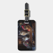 メーンクーンスノースイスレイクリスマスデコール ラゲッジタグ (正面縦)