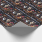 メーンクーンスノースイスレイクリスマスデコール ラッピングペーパー (角)