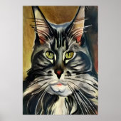 メーンクーンポートレート | AIアートポスター ポスター (正面)