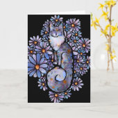 メーンクーンリーンカリコキャットパープル カード (黄色い花)