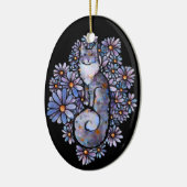 メーンクーンリーンカリコキャットパープル セラミックオーナメント (左)