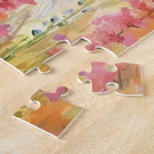 メーンクーン猫カラフルの水のアートワーク ジグソーパズル (側面)