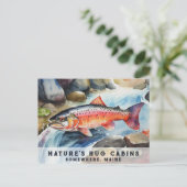 *~*メーンサーモンフィッシュスイミングリバーウォーターAP49 シーズンポストカード (スタンド正面)