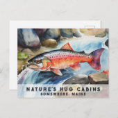 *~*メーンサーモンフィッシュスイミングリバーウォーターAP49 シーズンポストカード (正面/裏面)