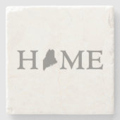 メーンシェイプグレイ文字マイナーホーム州グレイ ストーンコースター (正面)