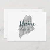 メーンシェイプヴィンテージグレータイポグラフィマイナー ポストカード (正面/裏面)