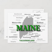 メーンシティズアンドタウンズ州のプライドマップ ポストカード (正面/裏面)