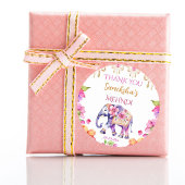 メーンディインディアン結婚ズのゾウのピンクの花が好き ラウンドシール