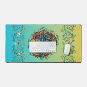 メーンディグリーンフローラアート、無限の輝き デスクマット (キーボード&マウス)