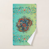 メーンディグリーンフローラアート、無限の輝き バスタオルセット (ハンドタオル)